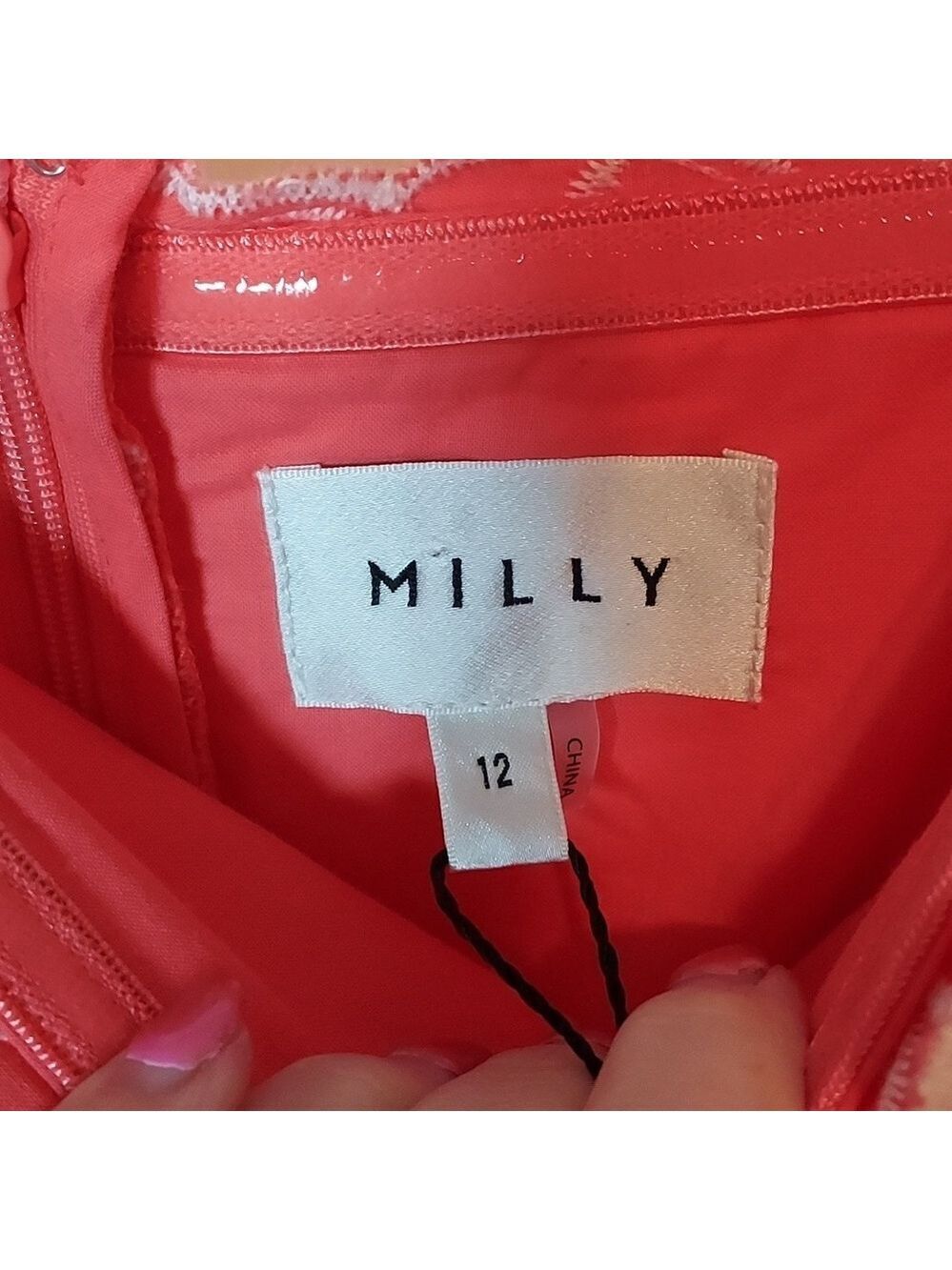Milly Breanna Tournesol Eyelet Dress Coral - Picture 11 of 16